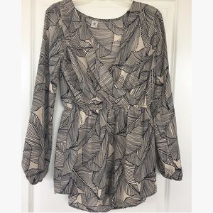 Long sleeve v-neck romper